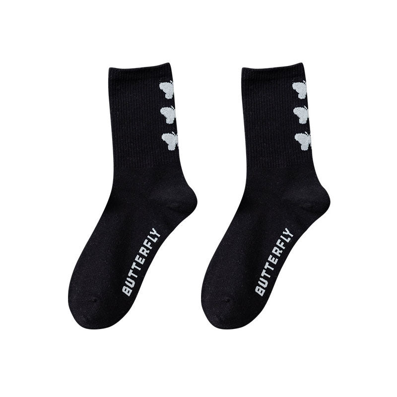 Explosive Style Socks Ladies Mid-Tube Butterfly