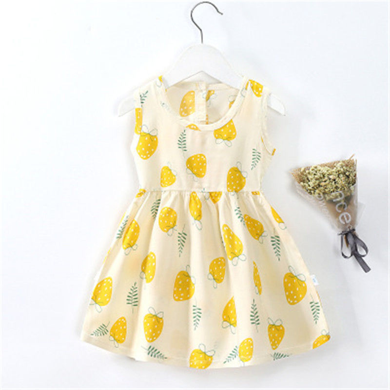 Baby Girls Summer Cute Cartoon Birthday Party Knitted Dresses - 8 Style
