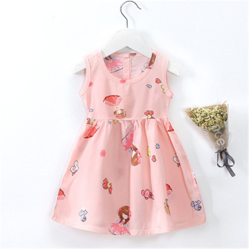 Baby Girls Summer Cute Cartoon Birthday Party Knitted Dresses - 8 Style