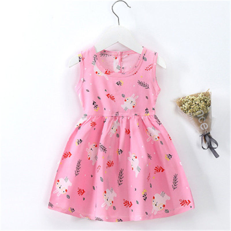 Baby Girls Summer Cute Cartoon Birthday Party Knitted Dresses - 8 Style