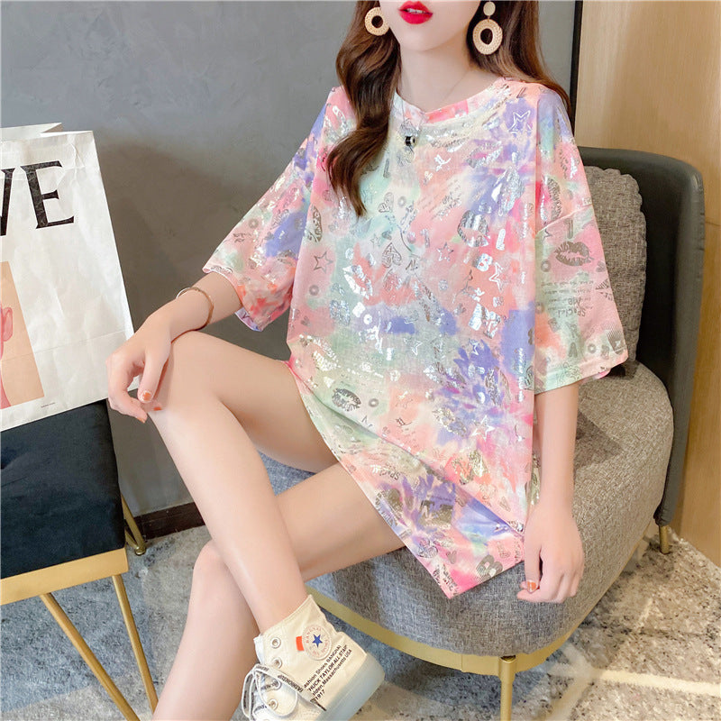 Mid-Length Cotton T-Shirt - New Korean Version Female's top