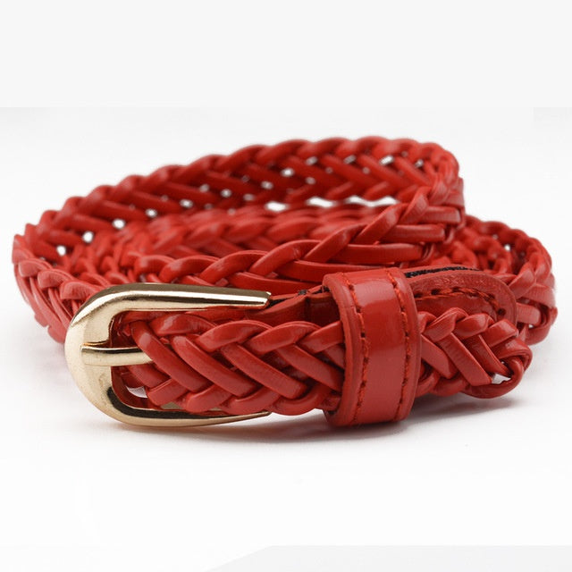 Vintage twist buckle woven belt