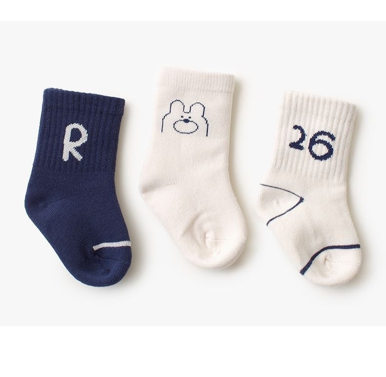 Children's Cotton Mid-calf Length Socks - 5 Pairs
