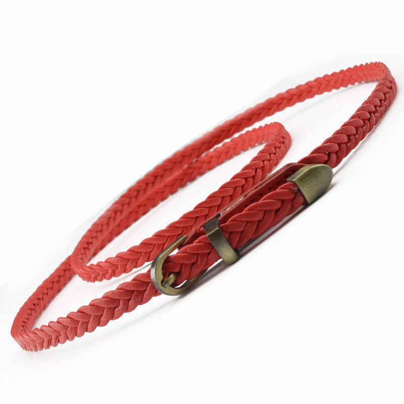 Vintage twist buckle woven belt