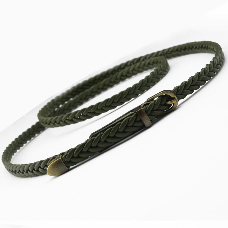 Vintage twist buckle woven belt