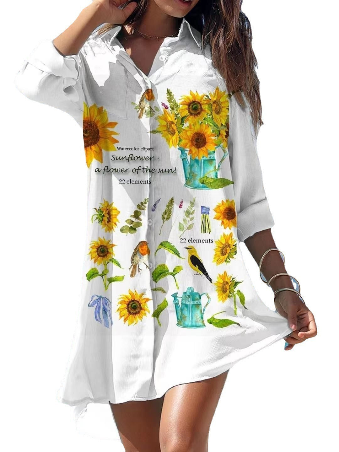 Women's Printed Plus Size Beach Sun Protection Shirt
