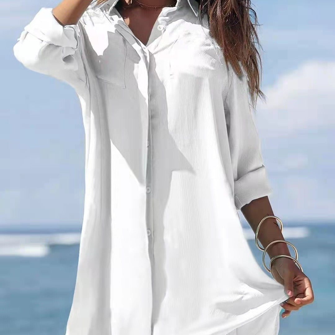 Women's Printed Plus Size Beach Sun Protection Shirt