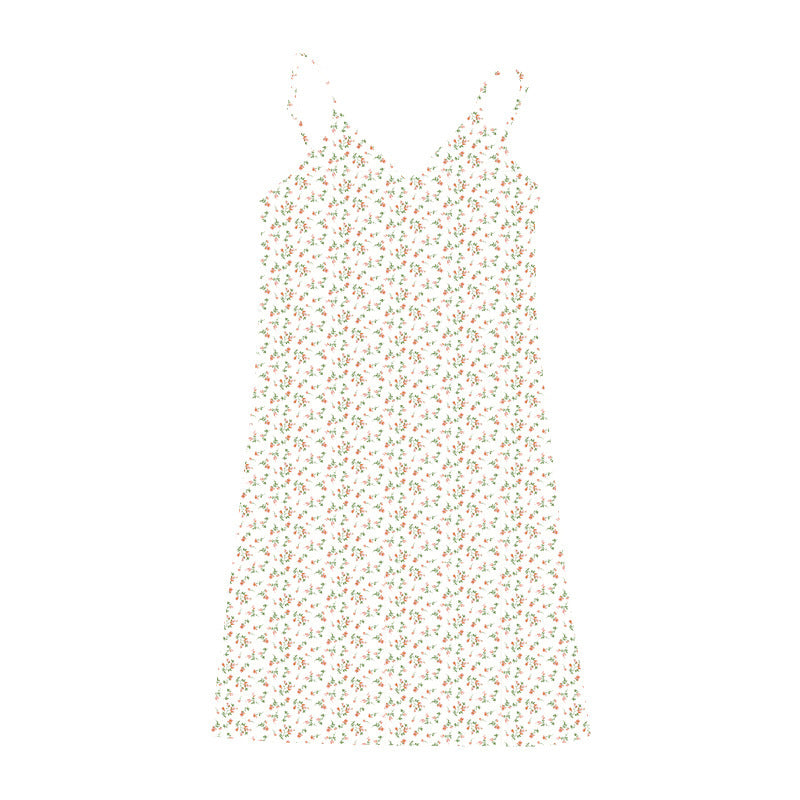 Desire Retro Print V-neck Suspender Dress for women