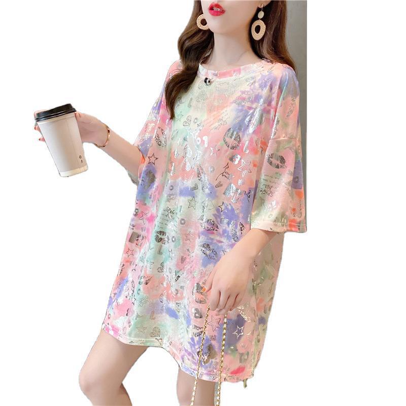 Mid-Length Cotton T-Shirt - New Korean Version Female's top