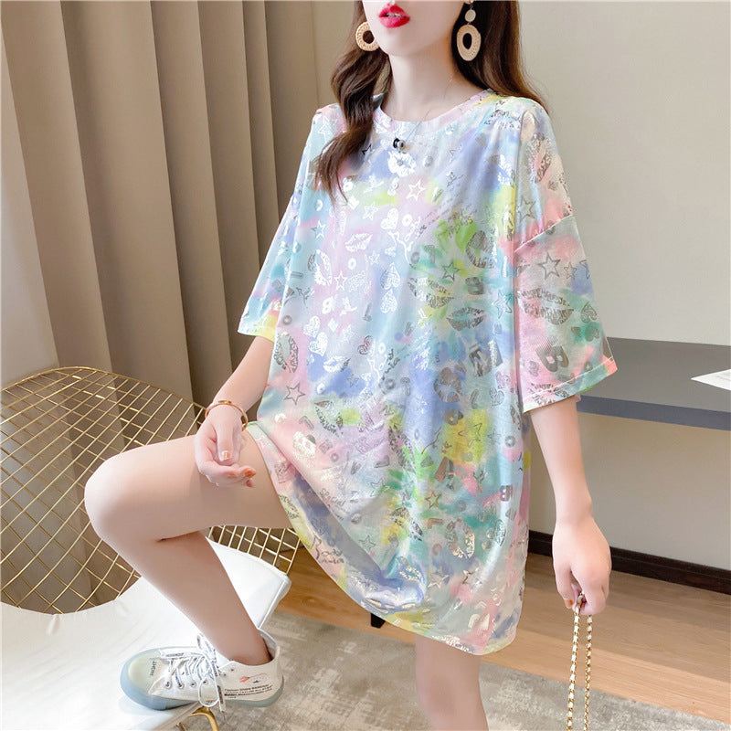 Mid-Length Cotton T-Shirt - New Korean Version Female's top