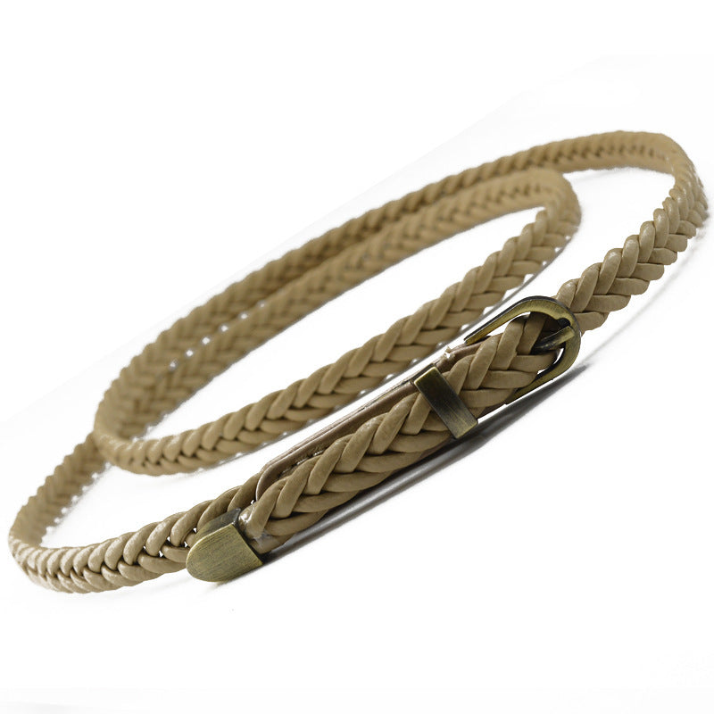 Vintage twist buckle woven belt