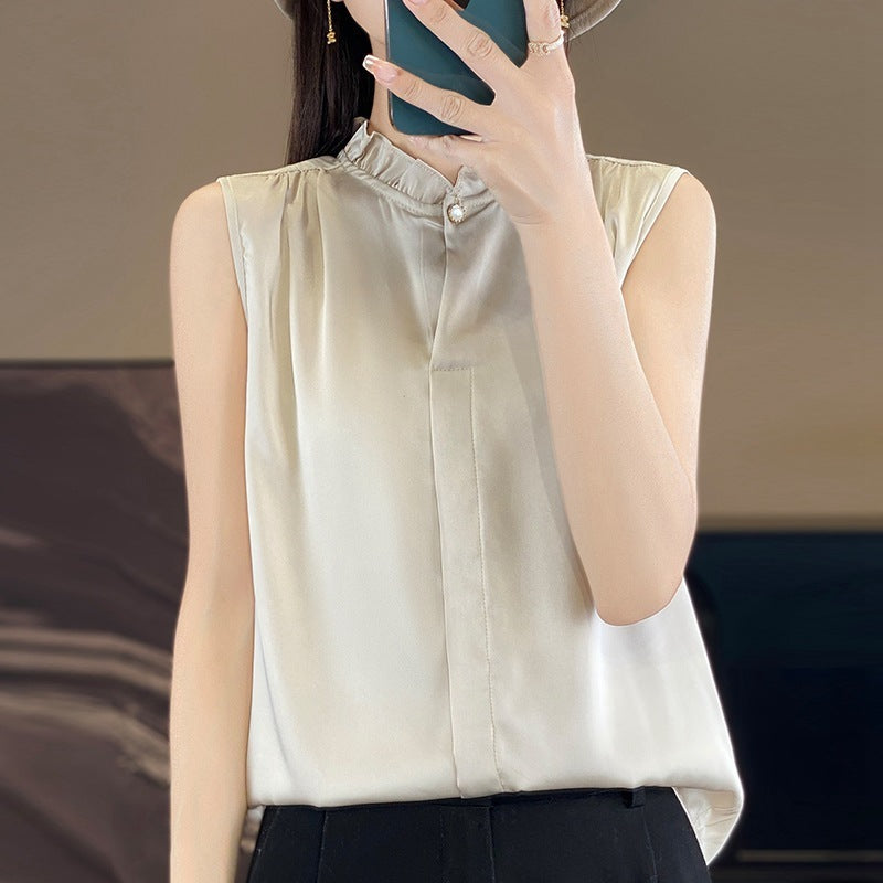 Fashion Personality Solid Color Temperament Shirt Women