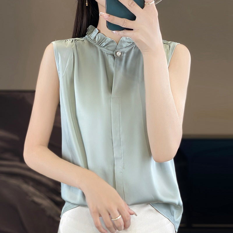 Fashion Personality Solid Color Temperament Shirt Women
