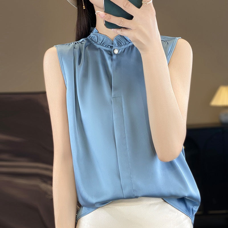 Fashion Personality Solid Color Temperament Shirt Women